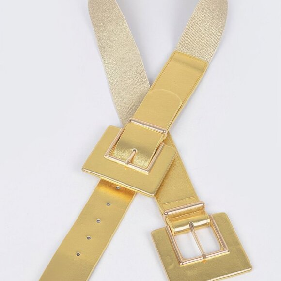 Two Buckle Plus Size Elastic Belt main image 5